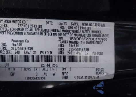 2013 Ford Focus Se from USA, damaged, VIN 1FADP3F27DL370900